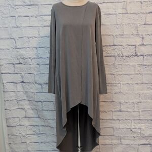 Sundays Gray High Low Crossover Panel Dress Size Medium